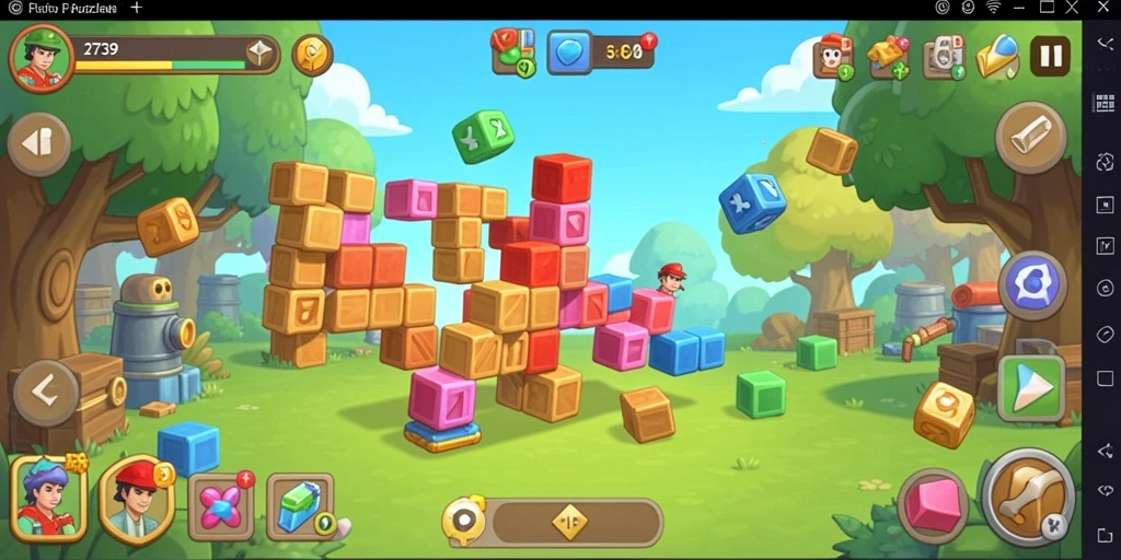 Tangkapan layar utama menunjukkan tantangan menarik dalam game Puzzle.