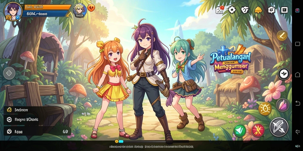 Tangkapan layar 66K menampilkan karakter anime dalam pertempuran seru.