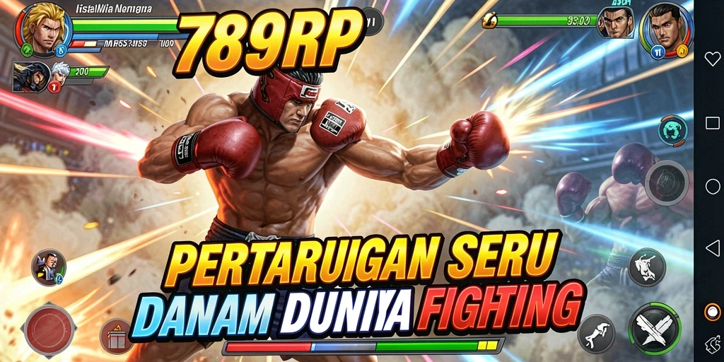 Tangkapan layar utama <strong>789RP</strong> menampilkan pertarungan seru antara karakter yang berbeda.