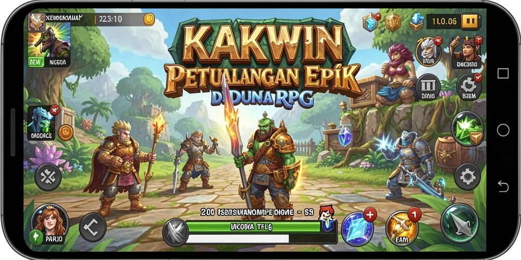 Tangkapan layar KAKWIN menampilkan aksi pertarungan yang mendebarkan dalam dunia RPG.