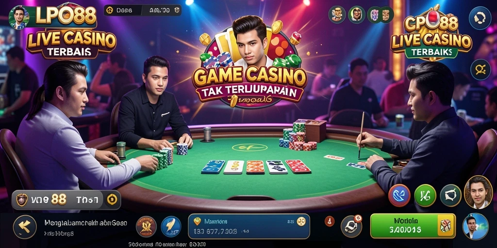 Screenshot gameplay LPO88 menunjukkan suasana kasino langsung yang mengesankan.