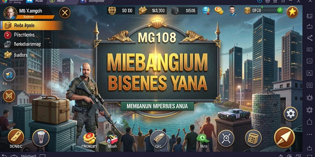 Gameplay seru dan strategis dari MG108 dalam mengelola bisnis.