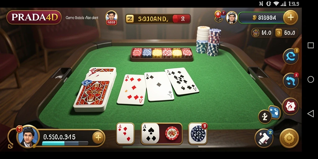 Tampilan layar permainan Gaple di PRADA4D yang menarik.