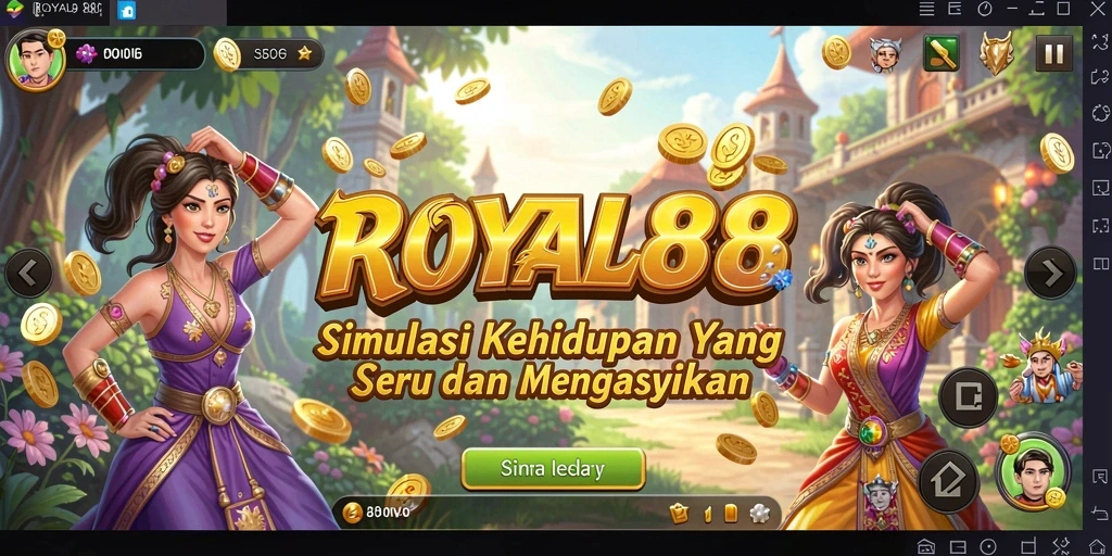 Screenshot gameplay <strong>ROYAL88</strong> menampilkan aktivitas simulasi kehidupan yang seru.