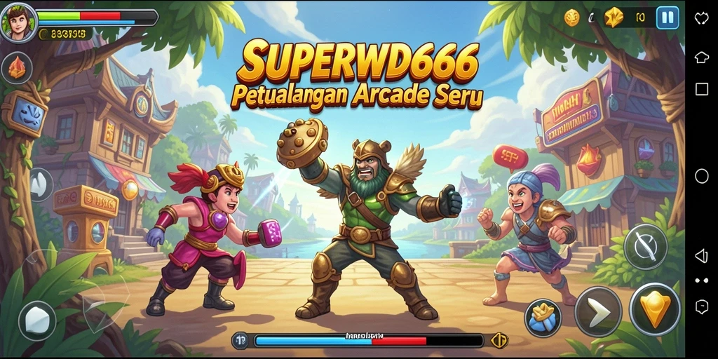 Tangkapan layar SUPERWD666 menampilkan aksi seru dalam petualangan Arcade.