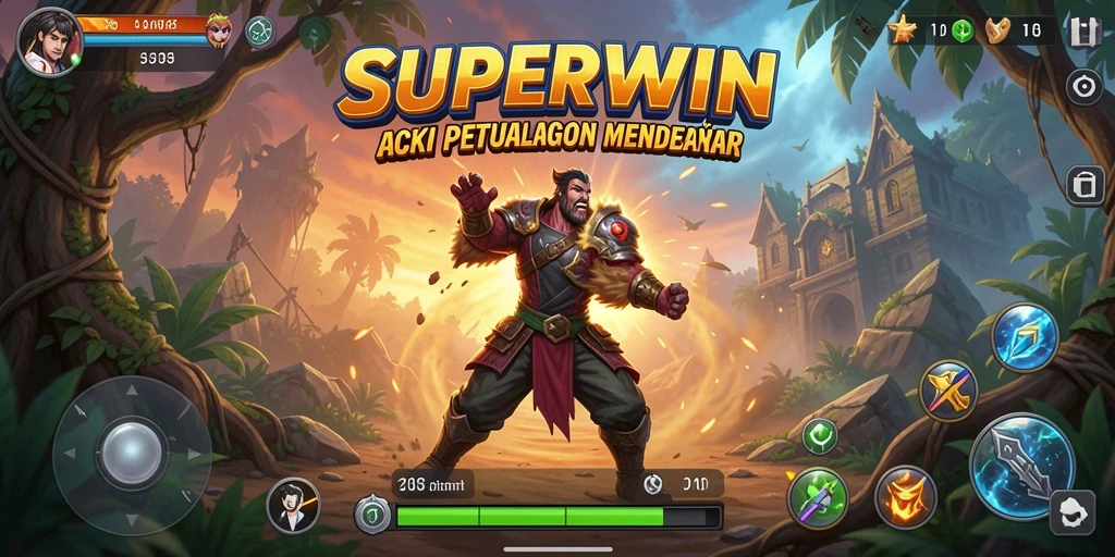 Screenshot SUPERWIN menampilkan aksi gameplay yang seru dan penuh tantangan.