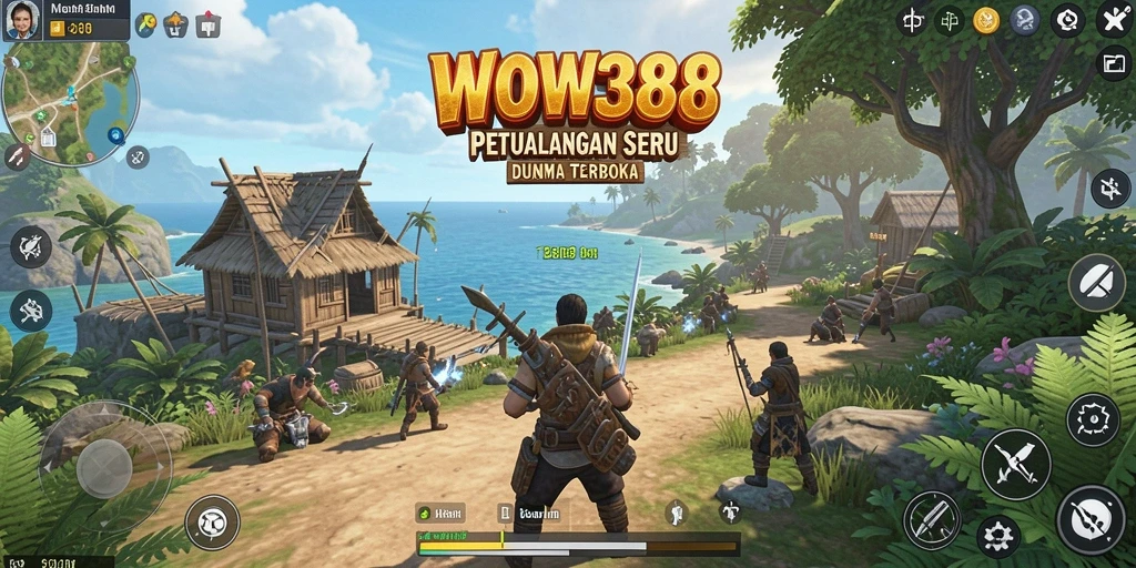 Tangkapan layar gameplay WOW388 yang menampilkan eksplorasi dunia terbuka.