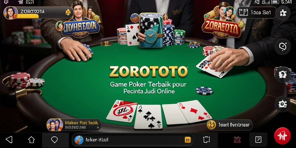 Tampilan gameplay Poker yang menarik dan seru di ZOROTOTO.